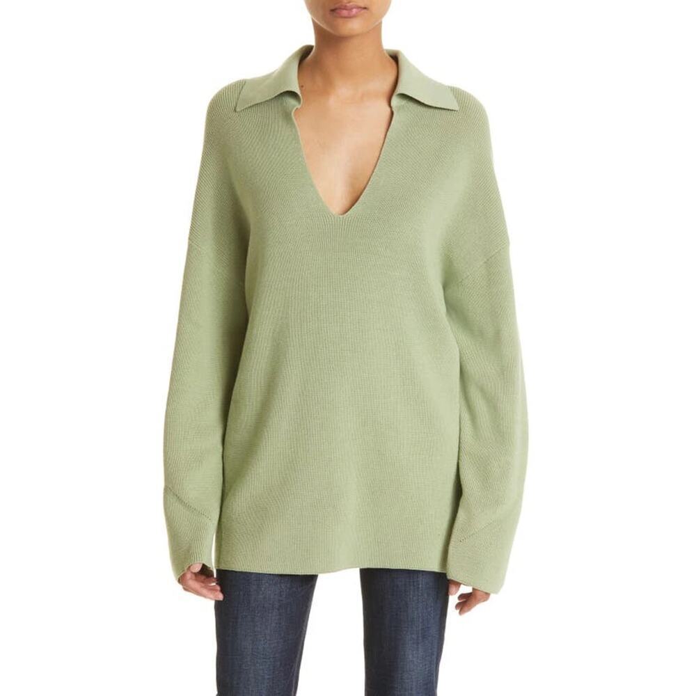 Rag & Bone Amy Ribbed Cotton Blend Collared Tunic Sweater Size XL NWOT $325 - Picture 2 of 9